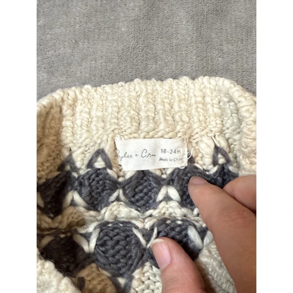 NWOT Rylee + Cru Baby Sweater Bloomer Slate‎ Stripe  Size 18-24 Mo. Girl Warm